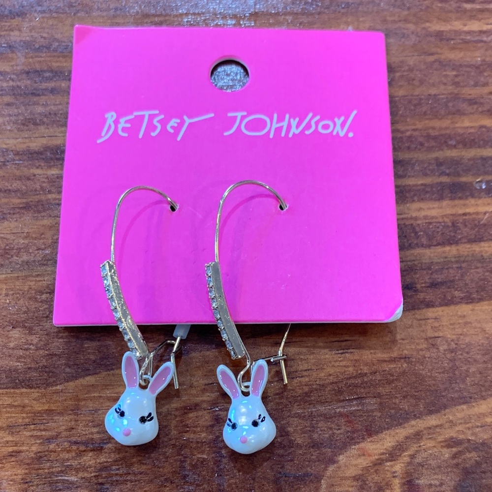Betsey Johnson Some Bunnys Baby Bunny Drop Earrings